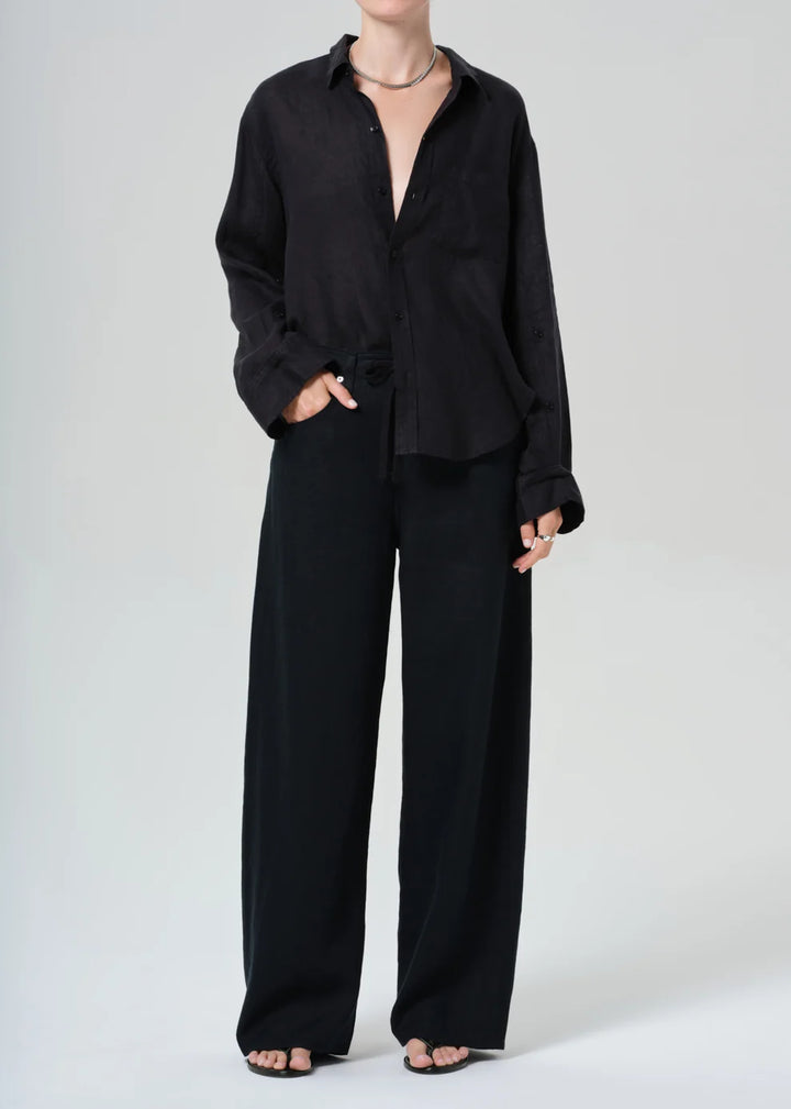 CITIZENS OF HUMANITY KAYLA SHRUNKEN LINEN SHIRT