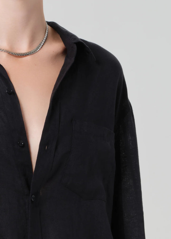 CITIZENS OF HUMANITY KAYLA SHRUNKEN LINEN SHIRT