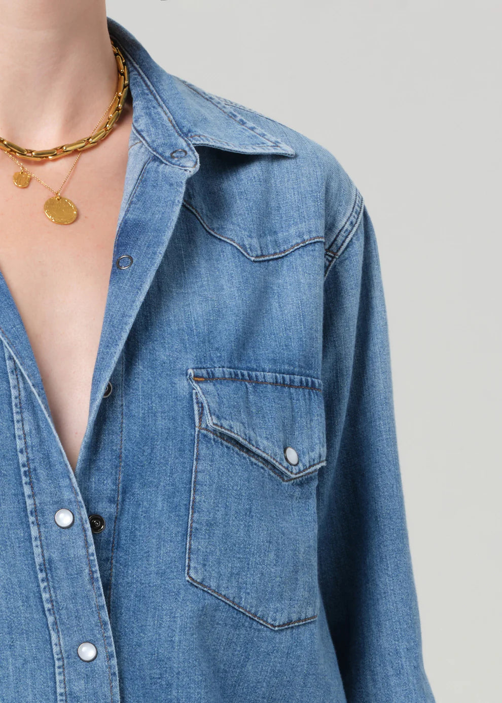 CITIZENS OF HUMANITY CROPPED WESTERN SHIRT