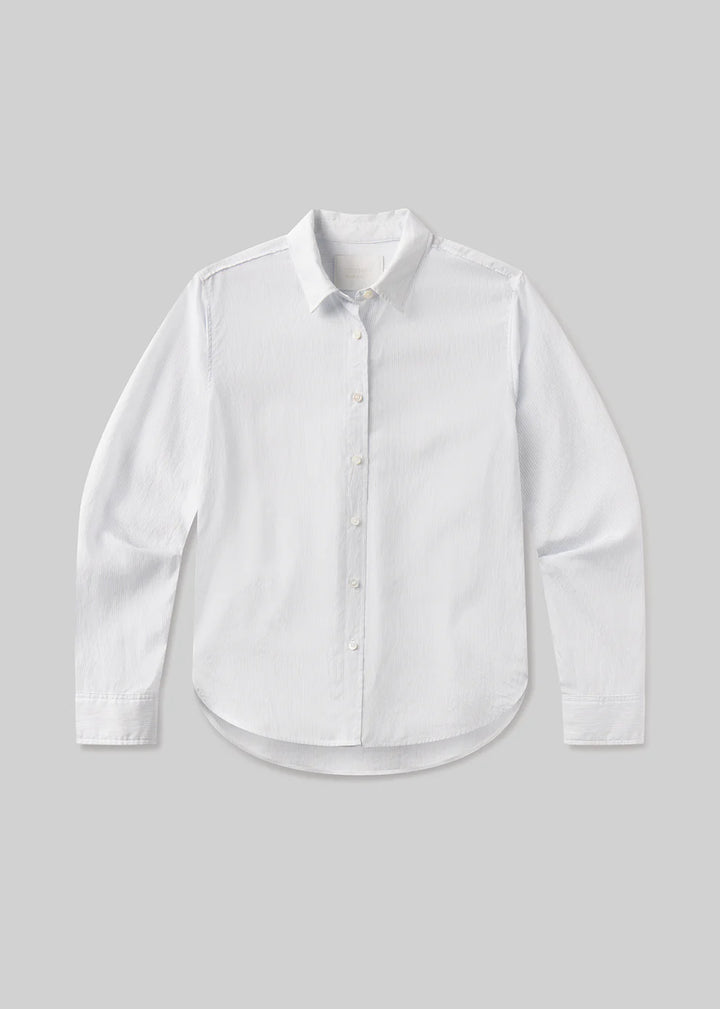 White dress shirt on a light gray background