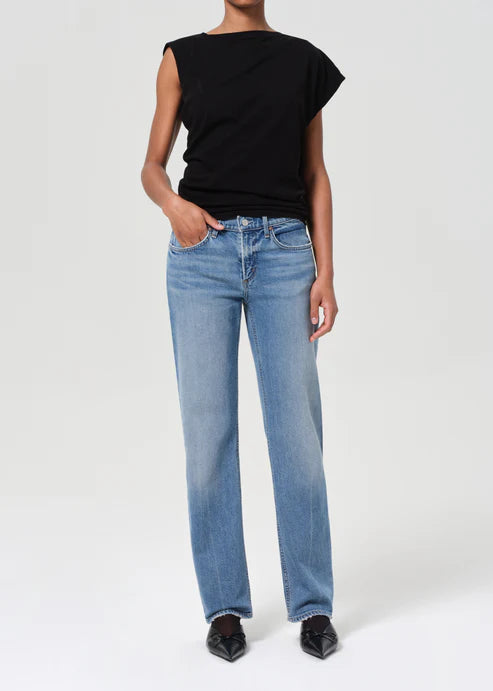 AGOLDE LOW RISE SLIM STRETCH JEANS