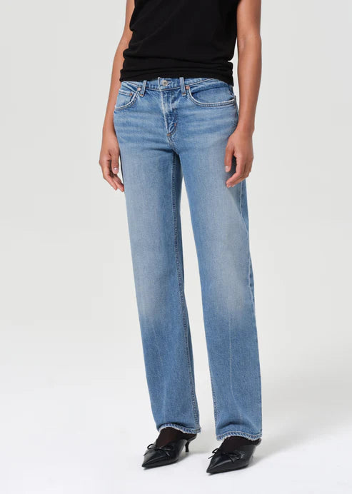 AGOLDE LOW RISE SLIM STRETCH JEANS