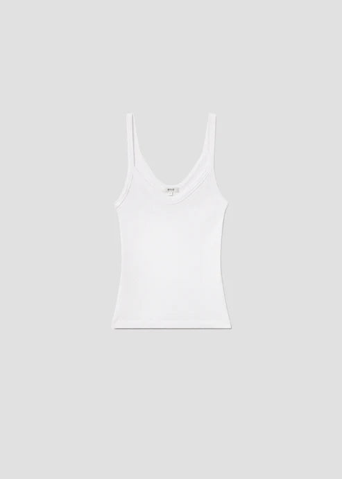 White tank top on a light gray background