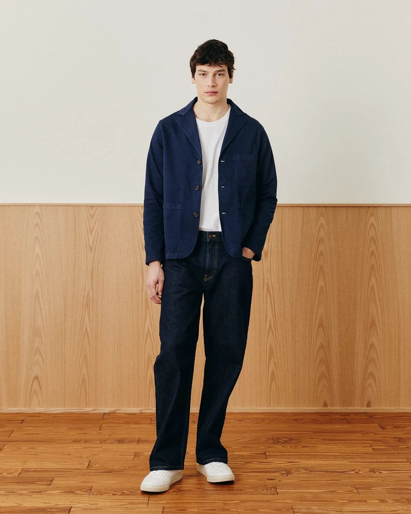 CORRIDOR TWILL BLAZER IN NAVY
