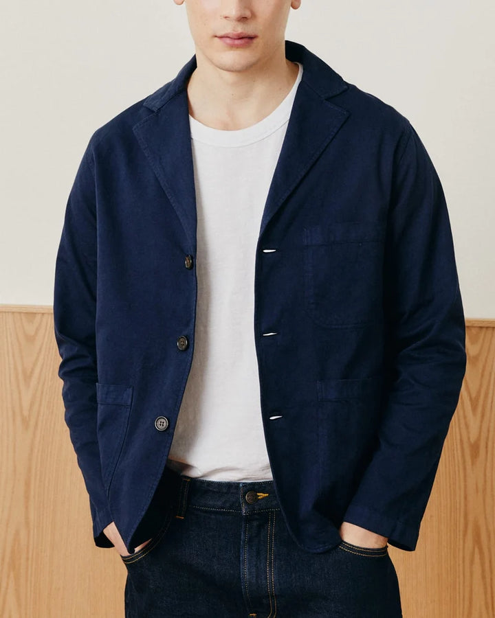CORRIDOR TWILL BLAZER IN NAVY