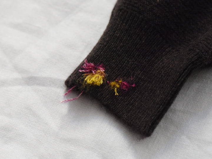MAKIE ANTONIA ROSSI HAND-EMBROIDERED BACK BUTTON CASHMERE SWEATER