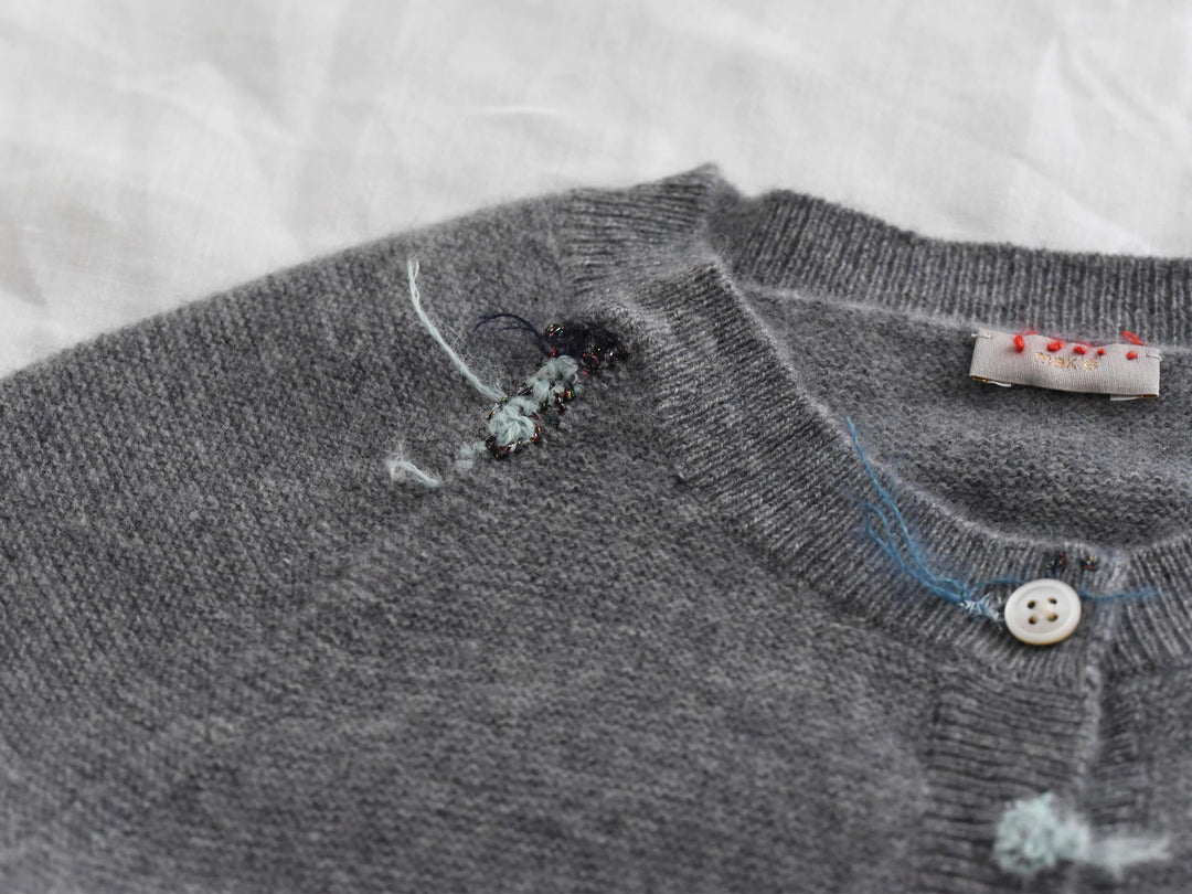 MAKIE ANTONIA ROSSI HAND-EMBROIDERED CASHMERE CARDIGAN