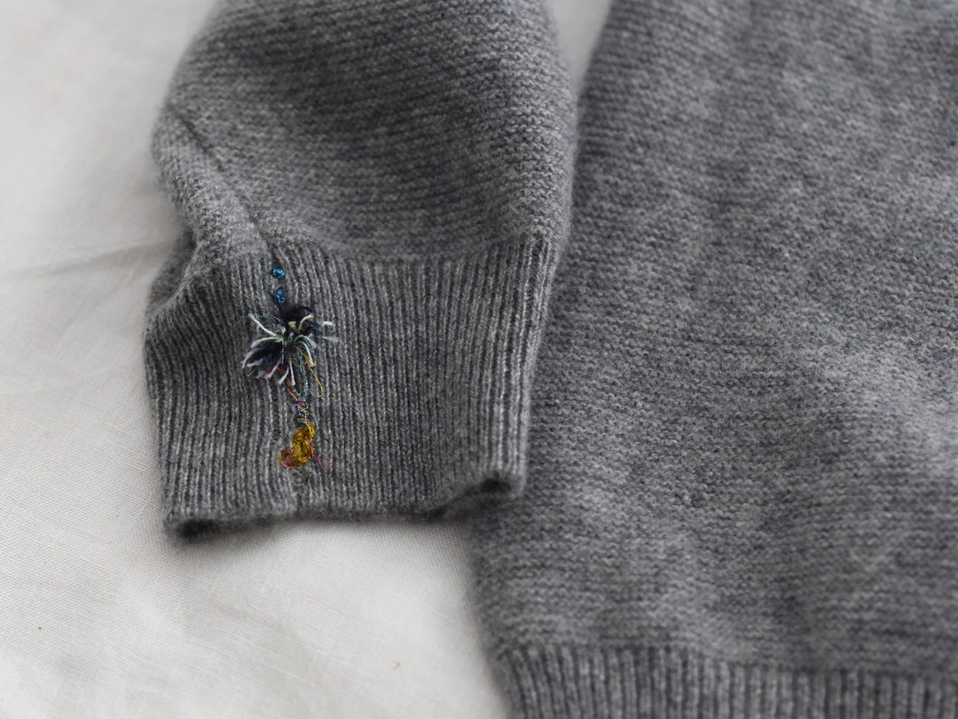 MAKIE ANTONIA ROSSI HAND-EMBROIDERED CASHMERE CARDIGAN