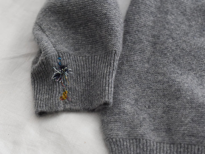 MAKIE ANTONIA ROSSI HAND-EMBROIDERED CASHMERE CARDIGAN