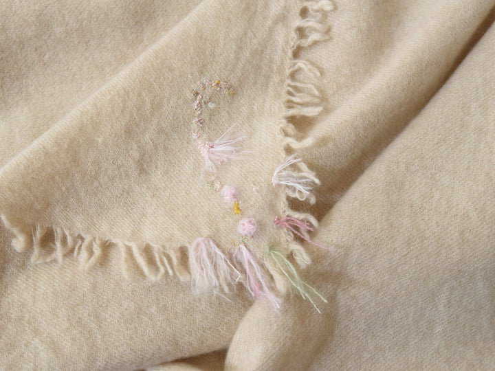 MAKIE ANTINIA ROSSI HAND-EMBROIDERED CASHMERE SCARF