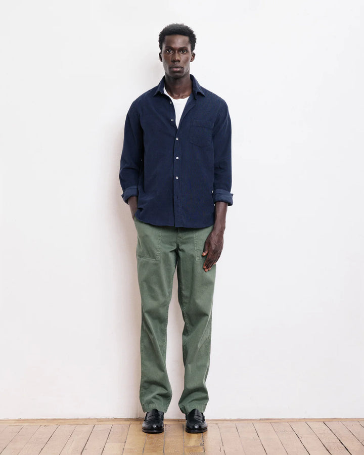 HARTFORD PAUL NAVY THIN CORDUROY SHIRT