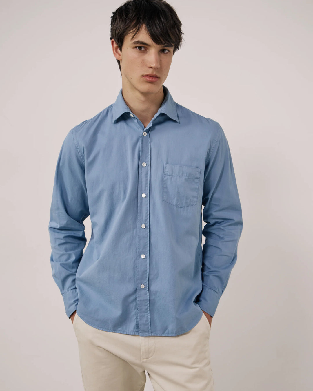 HARTFORD PAUL PAT PEACH TWILL SHIRT