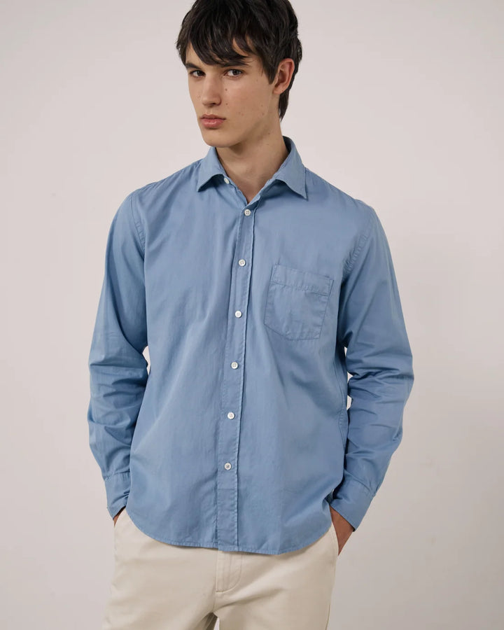 HARTFORD PAUL PAT PEACH TWILL SHIRT
