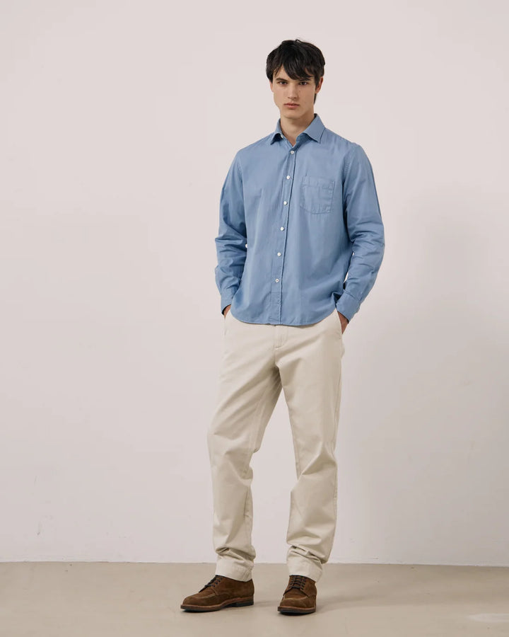 HARTFORD PAUL PAT PEACH TWILL SHIRT