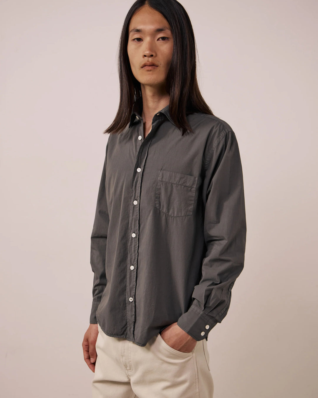 HARTFORD PAUL PAT PEACH TWILL SHIRT