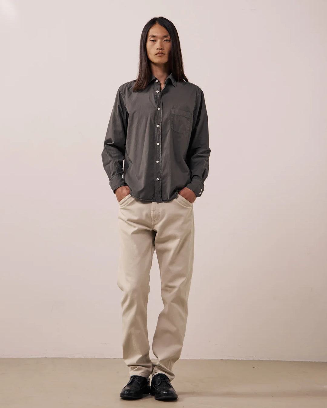 HARTFORD PAUL PAT PEACH TWILL SHIRT