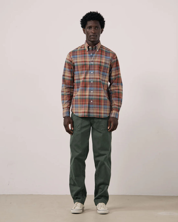 HARTFORD Pitt Men's Red Checked Cotton Shirt