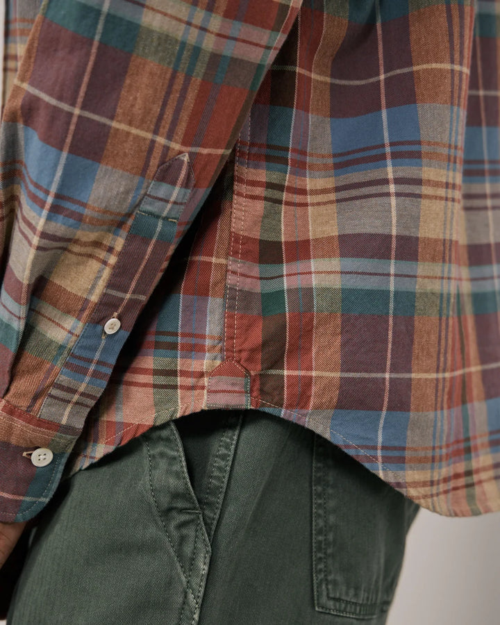 HARTFORD Pitt Men's Red Checked Cotton Shirt