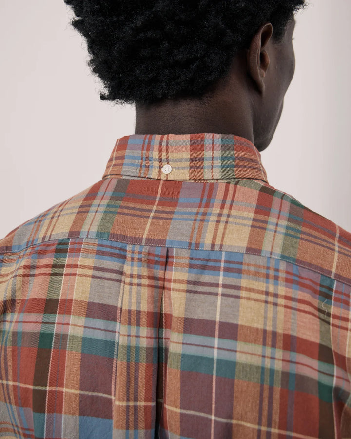 HARTFORD Pitt Men's Red Checked Cotton Shirt