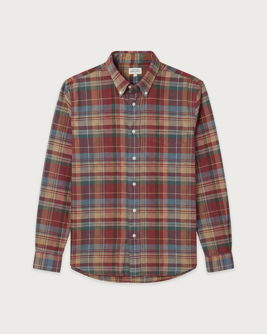 HARTFORD Pitt Men's Red Checked Cotton Shirt