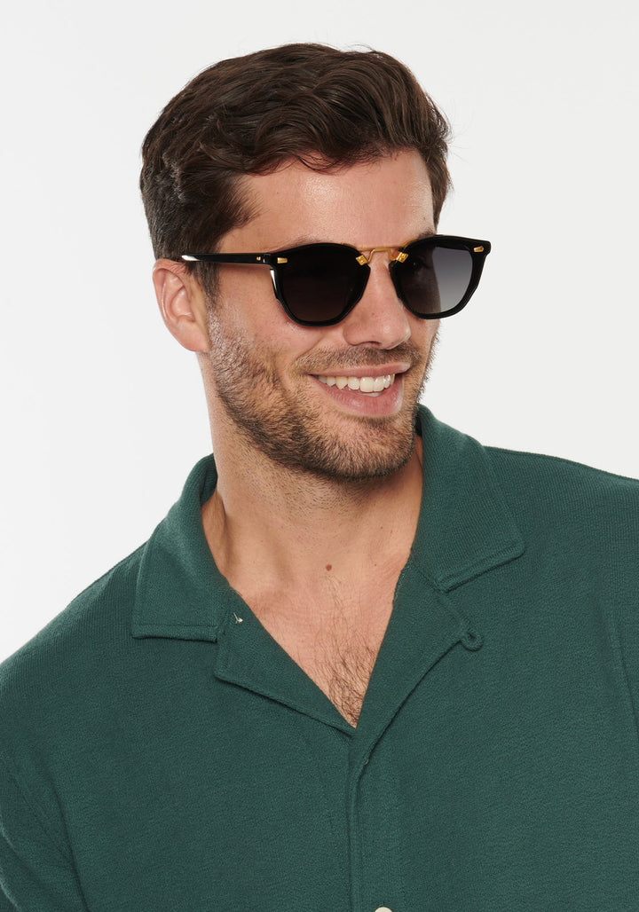 KREWE BEAU NYLON Black + Shadow 24K Polarized