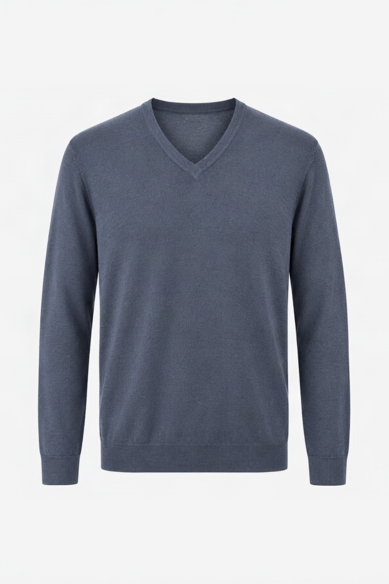 PIACENZA GARMENT DIED MERINO V-NECK