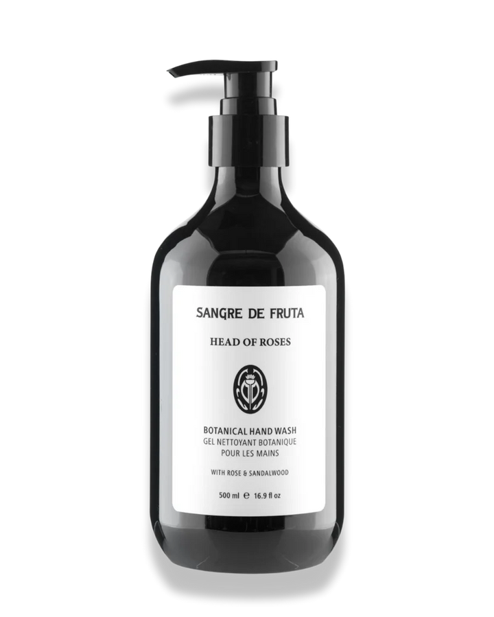 Sangre de Fruta botanical hand wash bottle on a white background