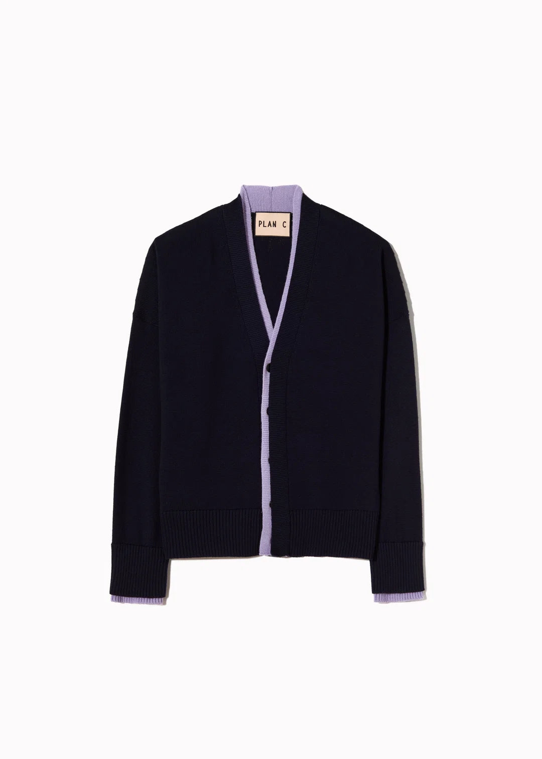 PLAN C SOFT WOOL BLUE LILAC CARDIGAN