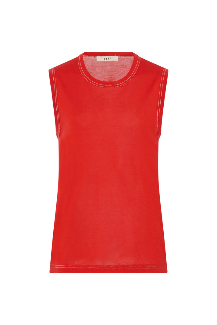 6397 CONTRAST STITCH SHELL IN TOMATO