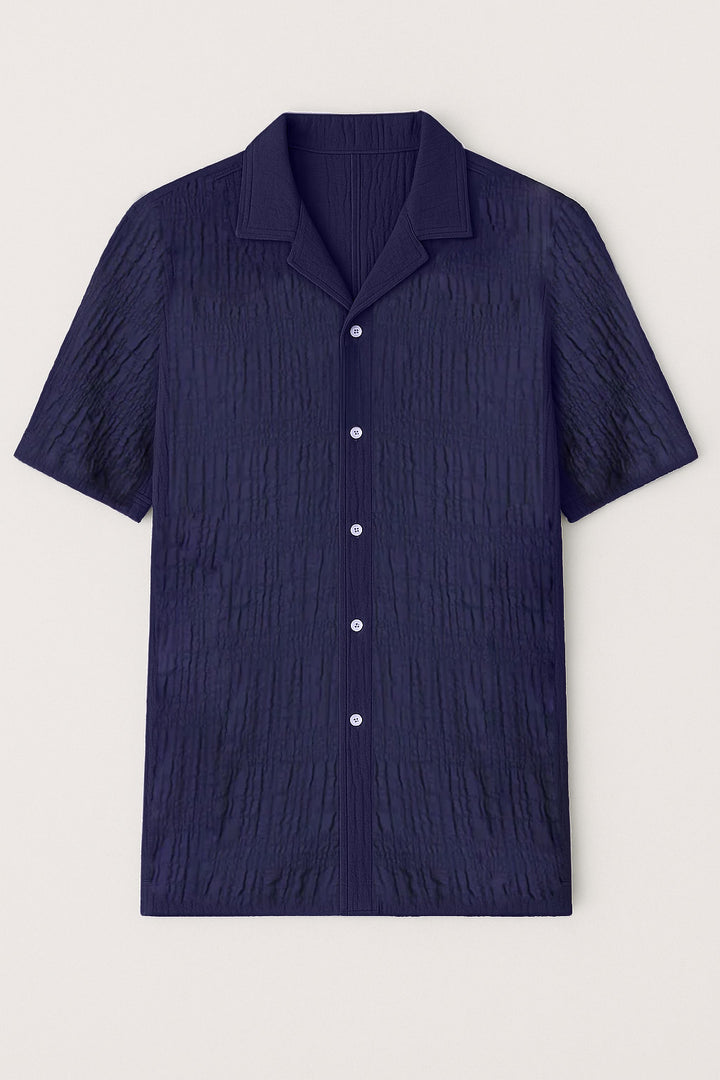 OFFICINE GENERALE SHORT SLEEVE SEERSUCKER SHIRT