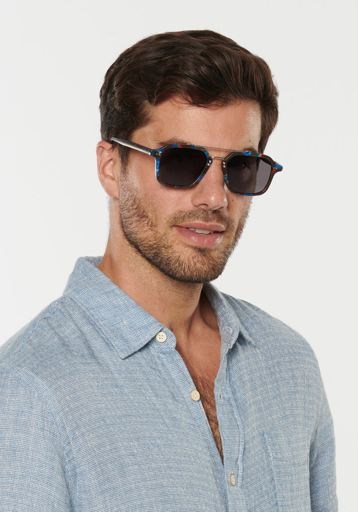 KREWE | COLTON | MATTE BLUE STEEL SILVER POLARIZED
