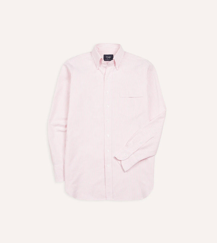 DRAKE'S  STRIPED OXFORD SHIRT