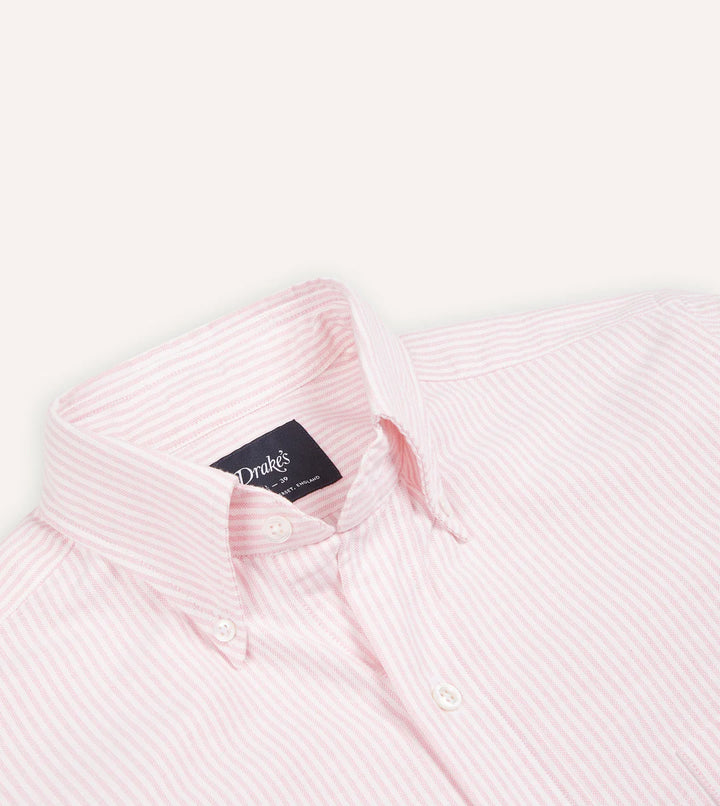 DRAKE'S  STRIPED OXFORD SHIRT