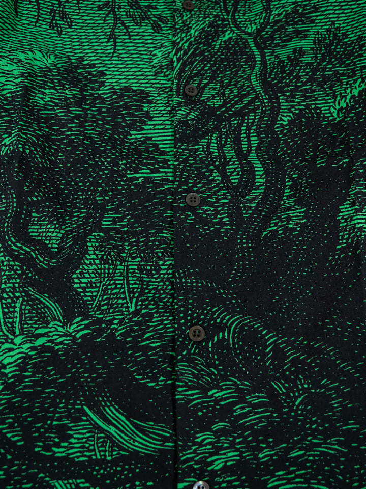 DRIES VAN NOTEN GREEN/BLACK CLASEN SHIRT