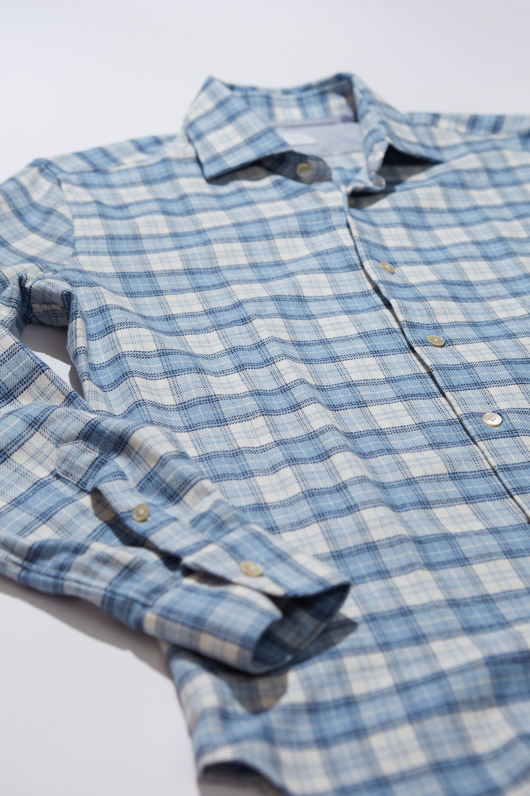 Eleventy Blue & White Flannel Shirt
