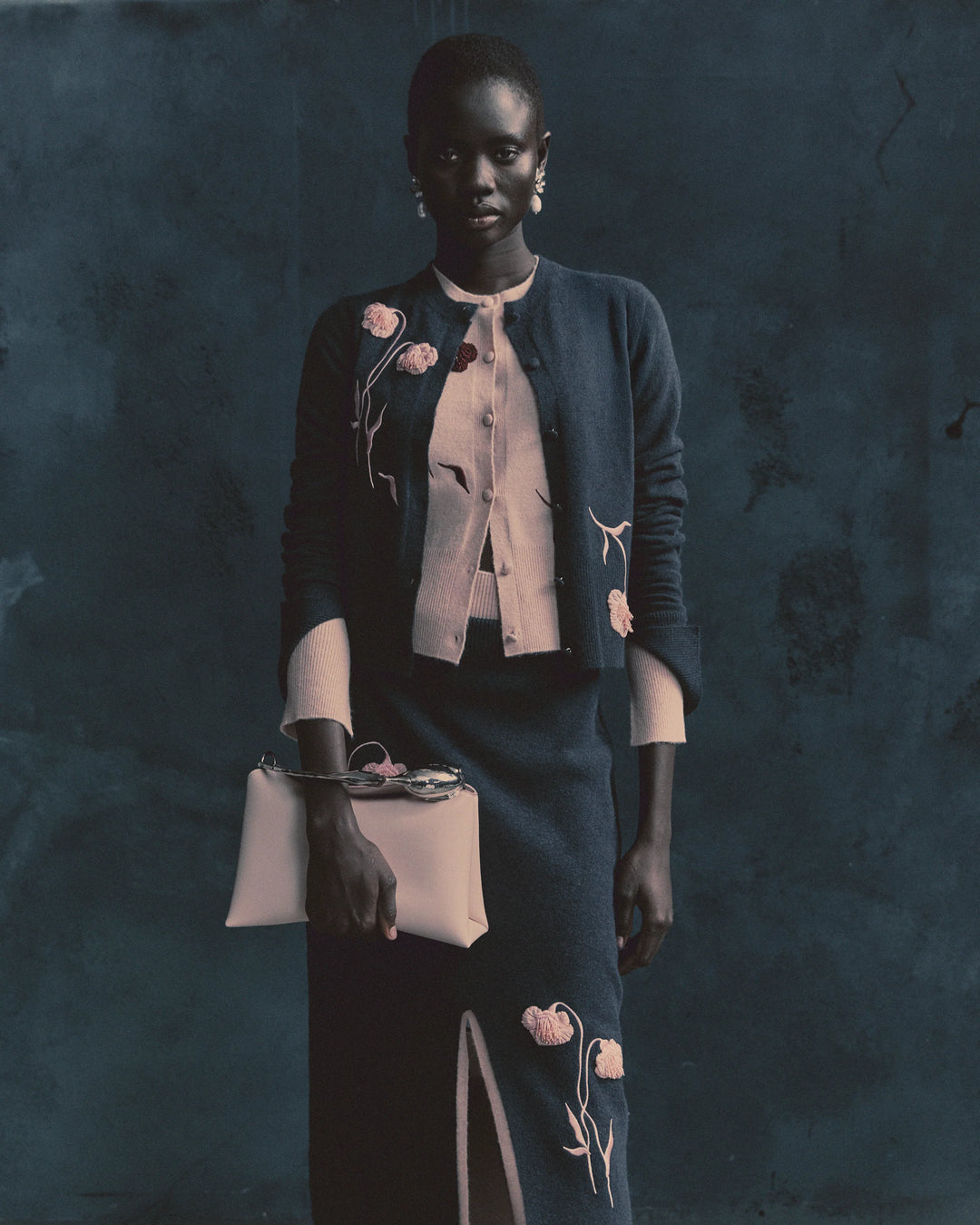 ERDEM EMBROIDERED FITTED CARDIGAN