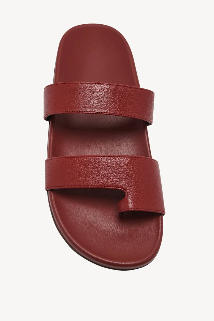 THE ROW HUGH SANDAL RED IN LEATHER