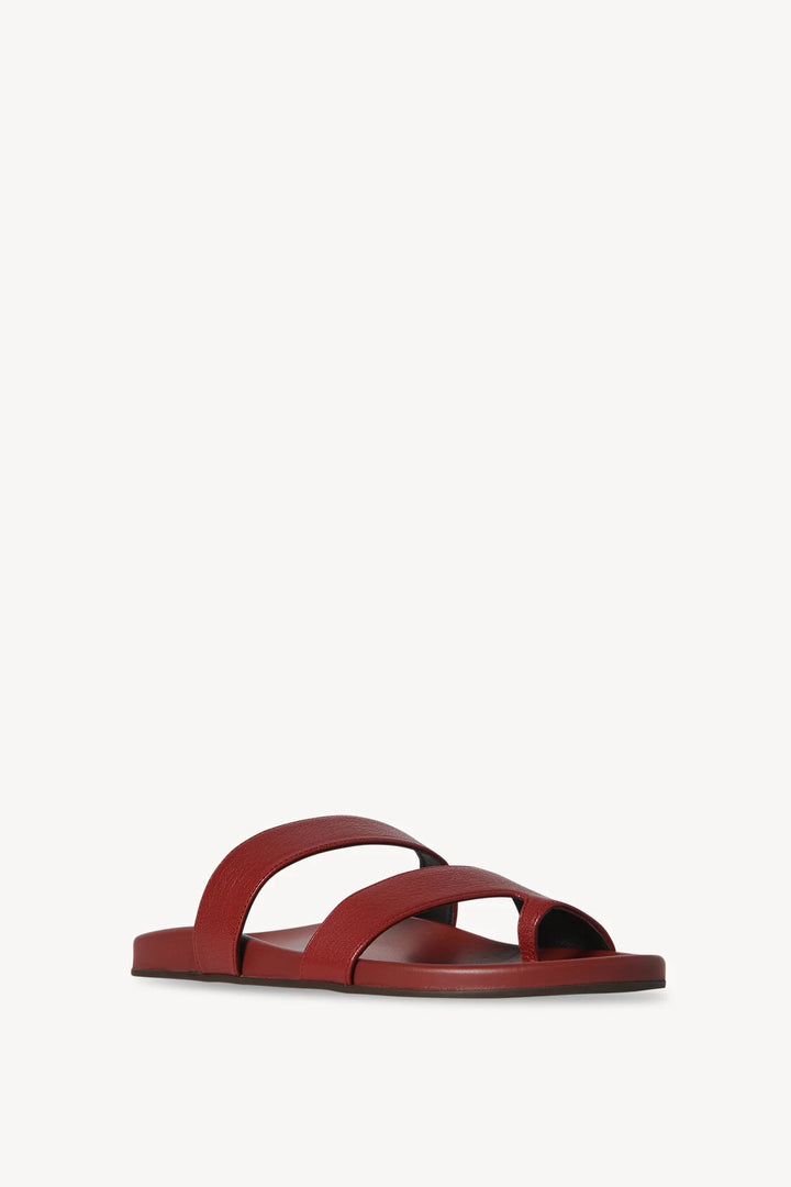 THE ROW HUGH SANDAL RED IN LEATHER