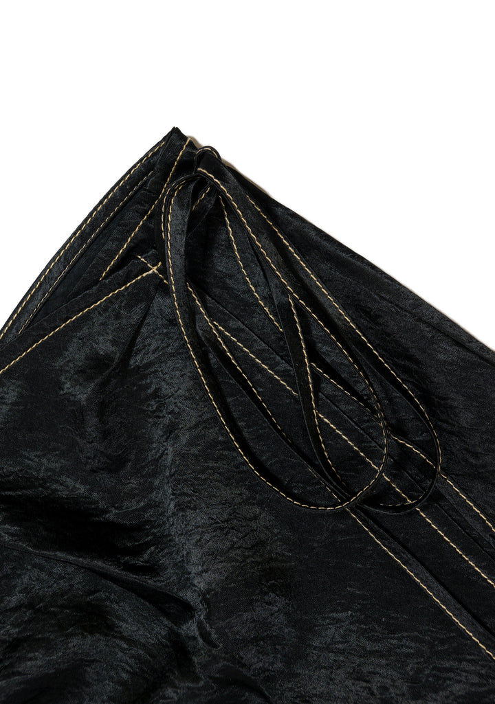 Acne Studios Black Silky Tie Skirt