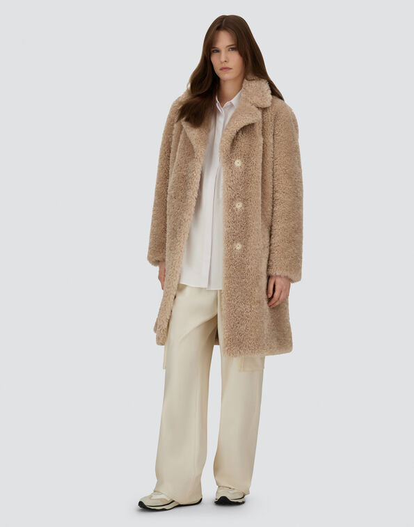 HERNO CURLY FAUX FUR COAT