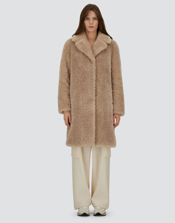 HERNO CURLY FAUX FUR COAT