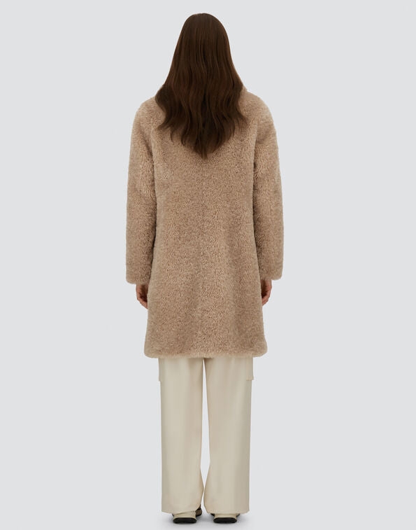 HERNO CURLY FAUX FUR COAT