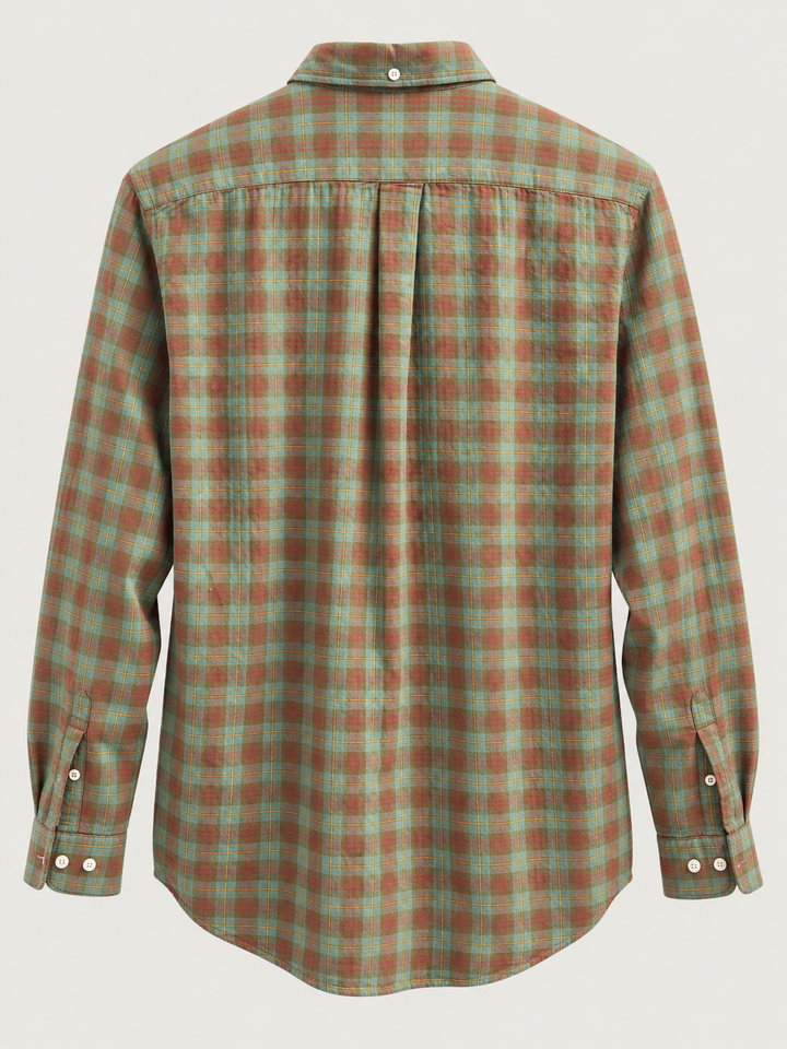 HARTFORD PITT RED-GREEN PLAID SHIRT