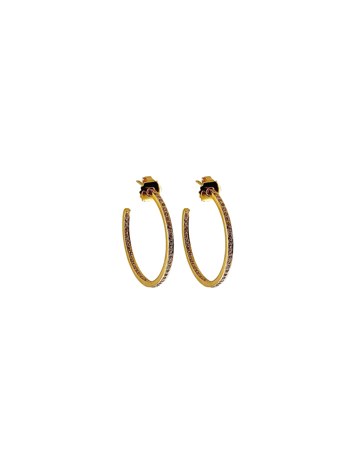The Woods Fine Jewelry Small Gold Pave Hoops