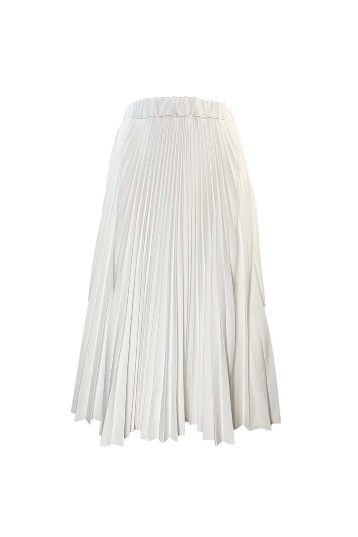 PLAN C PLEATED SKIRT IN WHITE