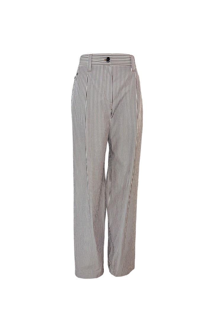 BRUNELLO CUCINELLI STRIPED COTTON PANT