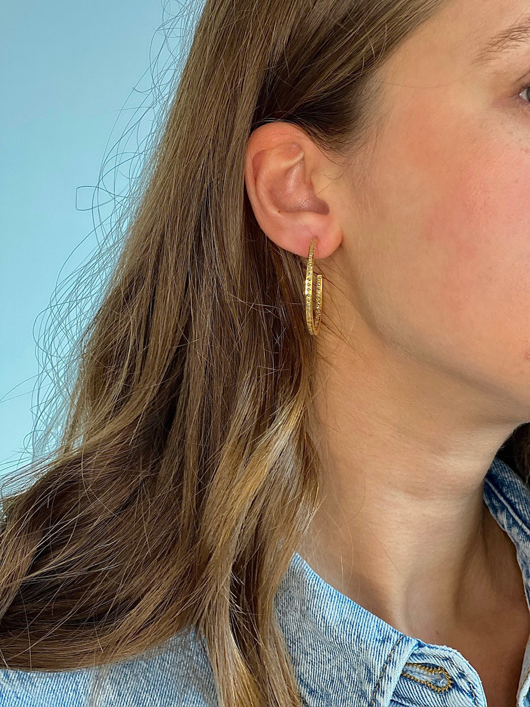 The Woods Fine Jewelry Small Gold Pave Hoops