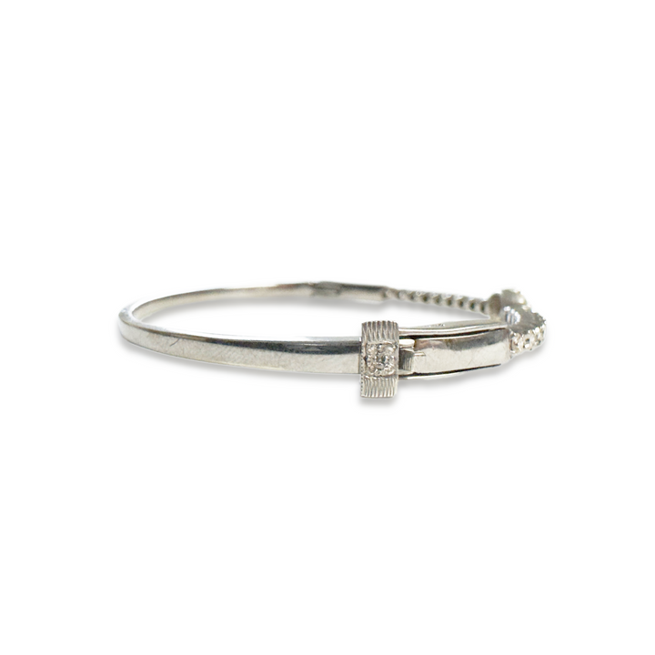 The Woods Fine Jewelry Sterling Silver Bangle with Diamond