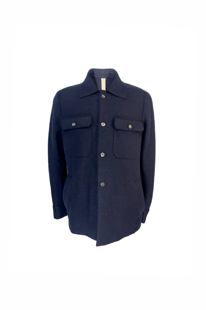 ELEVENTY NAVY SHIRT JACKET