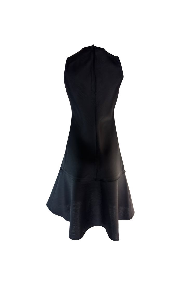 THE BITE WOOL SILK BLACK MINI DRESS